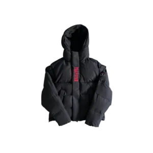 Trapstar Decoded 2025 Hooded Puffer Jacket Black/red