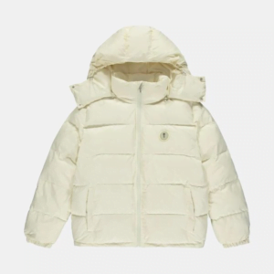 Trapstar Decoded Hooded Puffer Jacket Cream