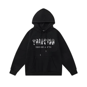 Trapstar its A Secret Gray Logo Black Hoodie